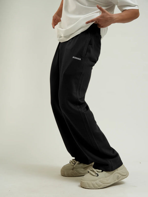 Irish Black Track Pants (MID RISE BAGGY FIT) For Men And Women