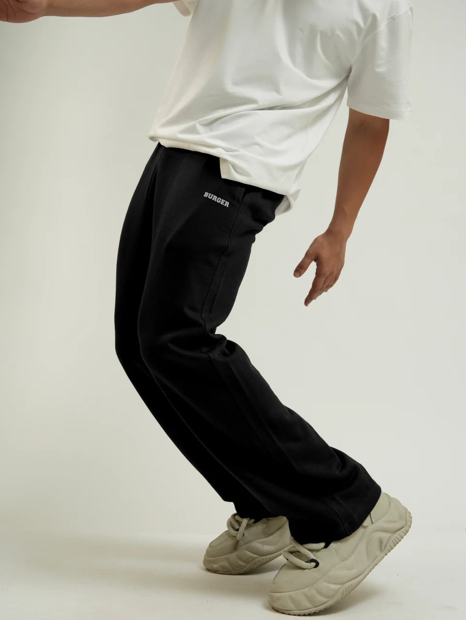 Irish Black Track Pants (MID RISE BAGGY FIT) For Men And Women