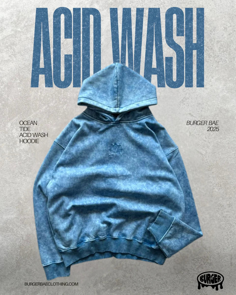Ocean Tide Acid Wash Hoodie