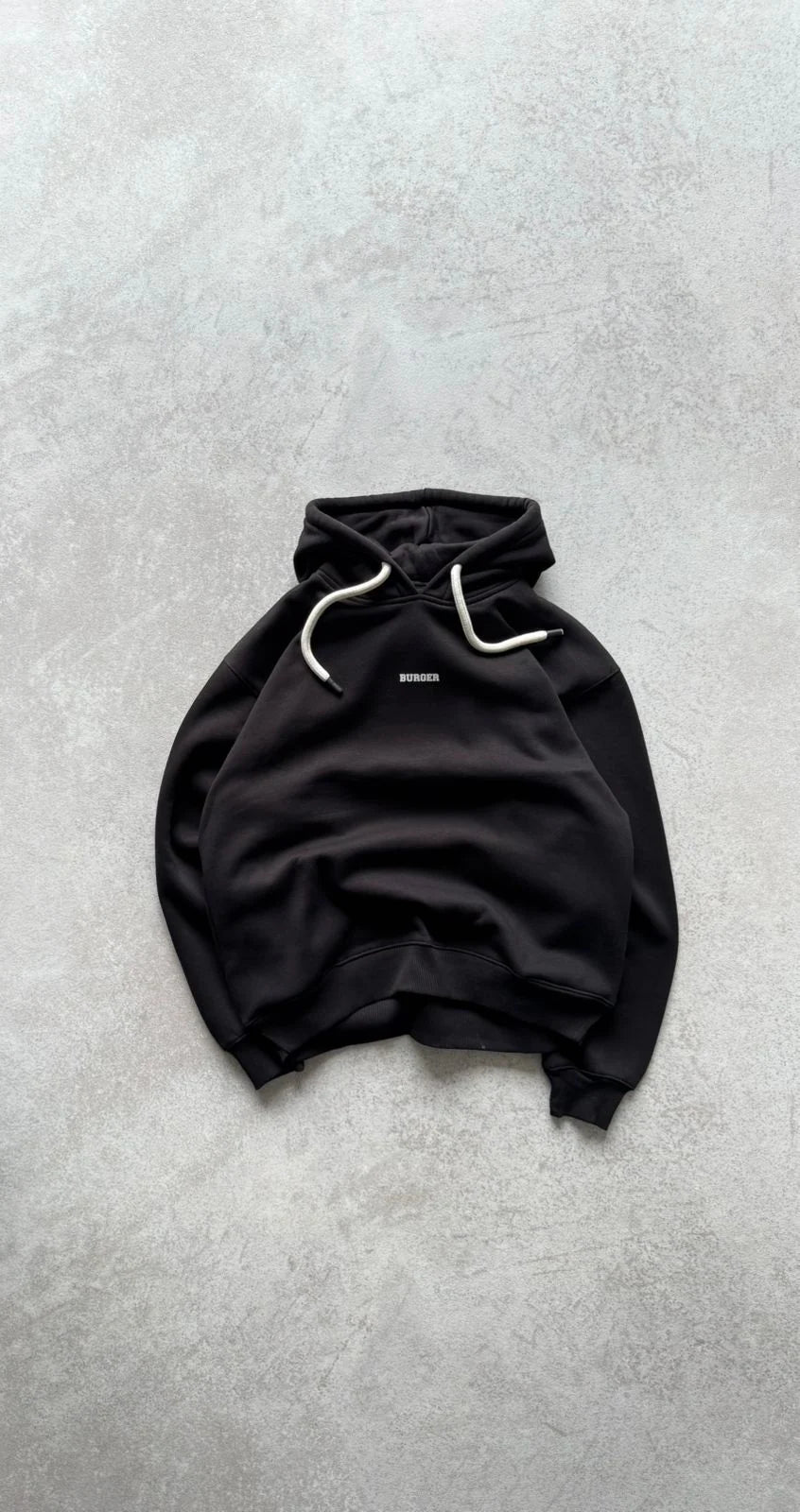 Black : Ye Burger Logo Heavyweight Baggy Hoodie For Men and Women