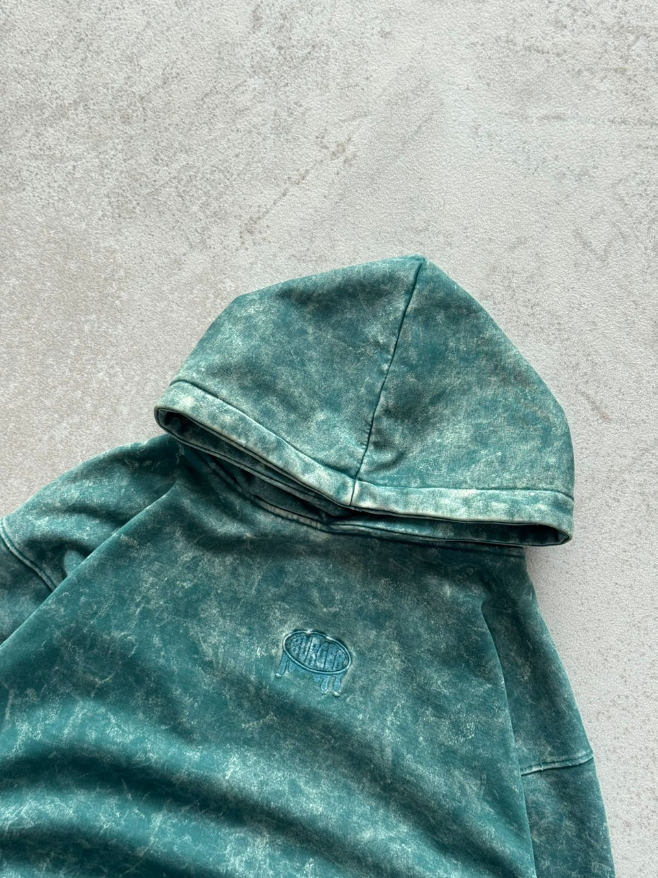 Green Ocean Acid Wash Hoodie