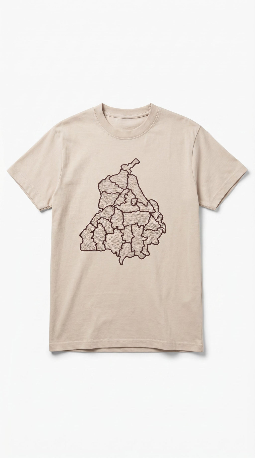 Punjab Map Tee  Embroidery