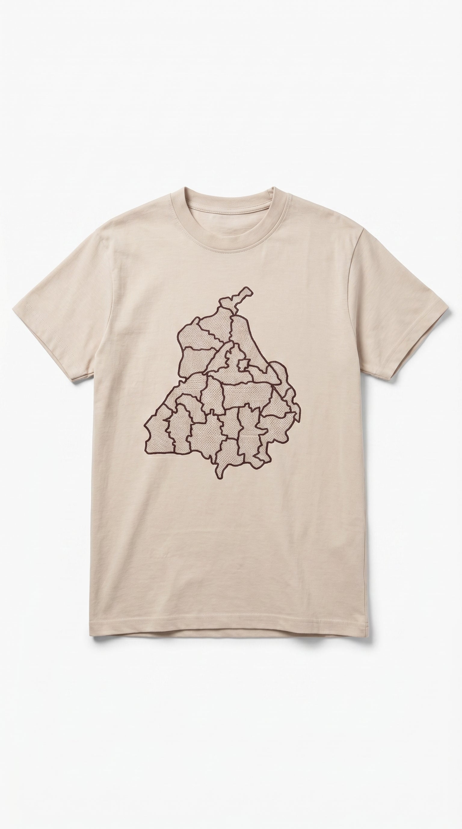 Punjab Map Tee  Embroidery