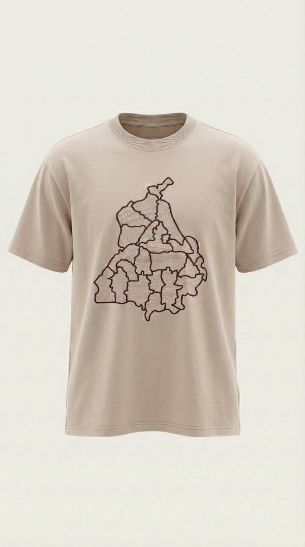 Punjab Map Tee  Embroidery